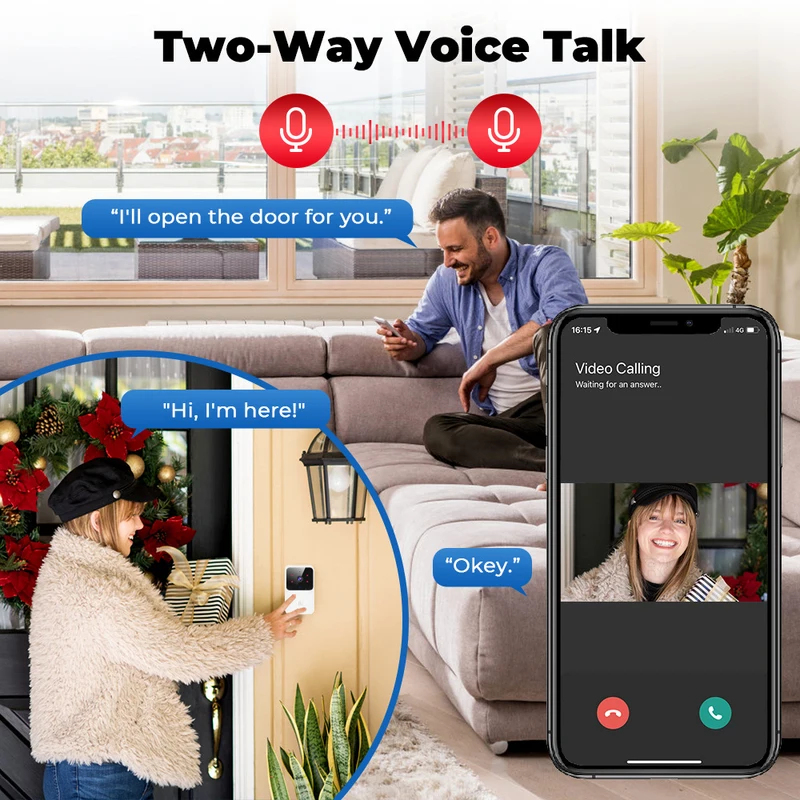 Tuya WiFi Video Doorbell Wirel - Home Security Front Door Camera ulasan dan harga