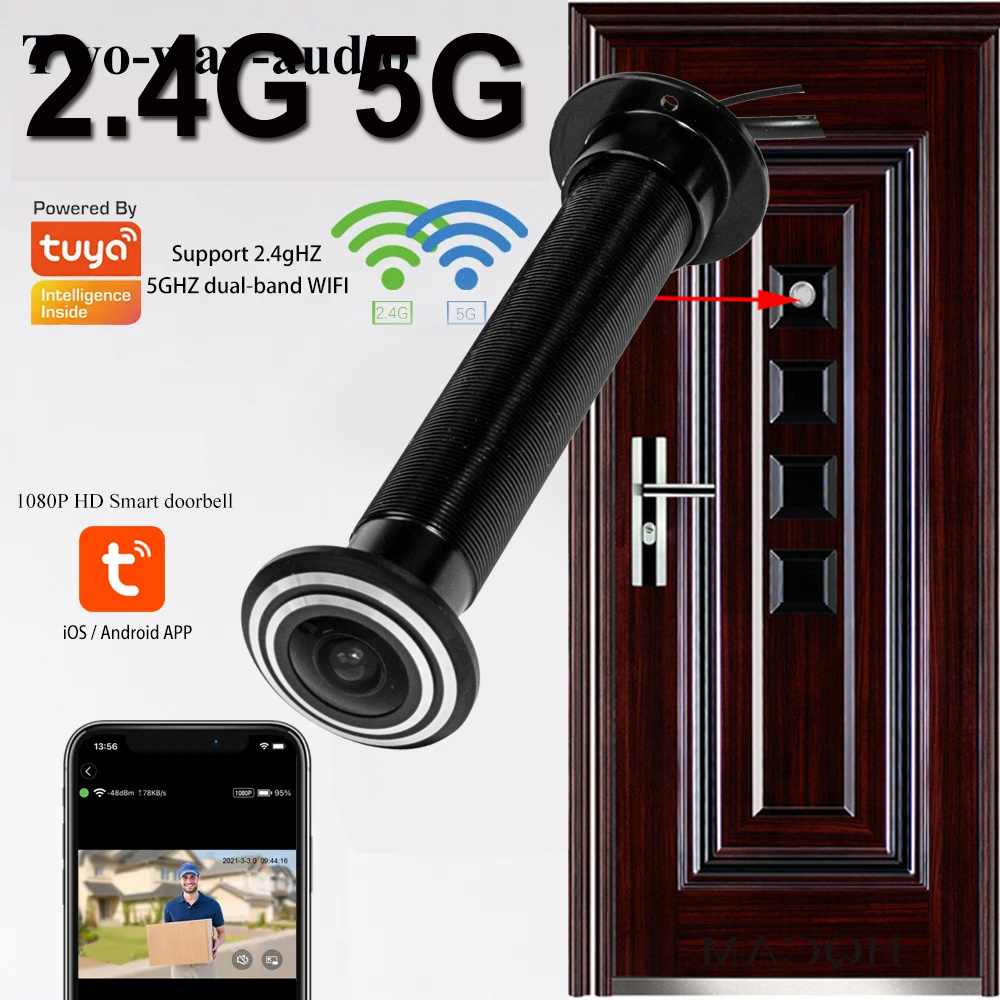 16mm Door Wifi Eye Camera 5G 2 - Home Security Front Door Camera ulasan dan harga